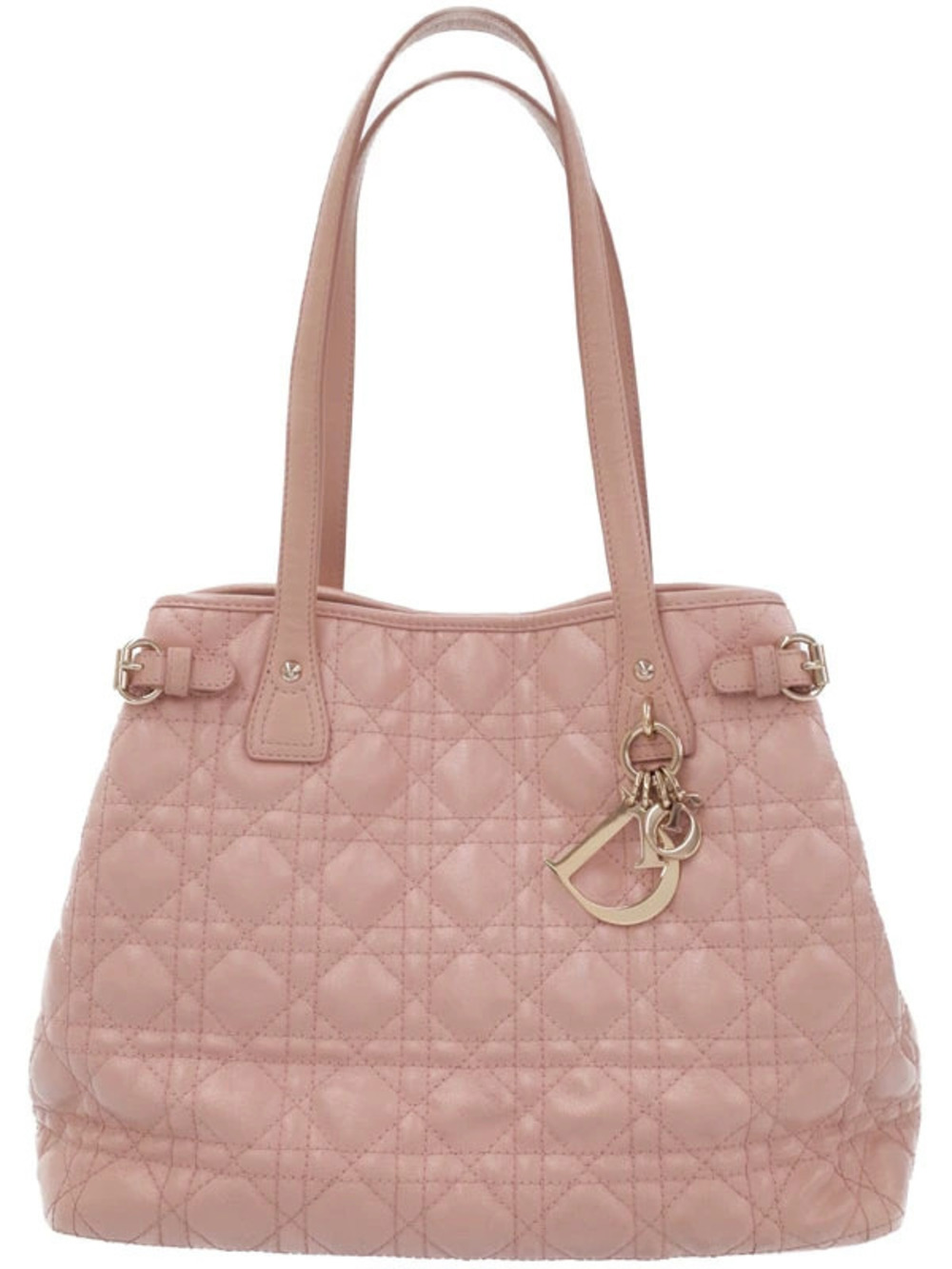 Christian Dior Black Cannage Panarea Tote quilted Pink